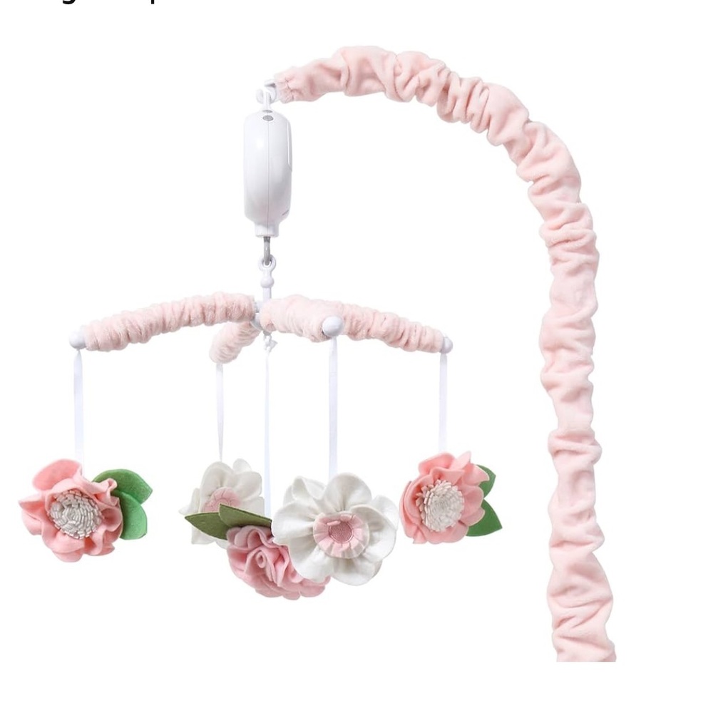 The Peanutshell Pink Floral Baby Mobile